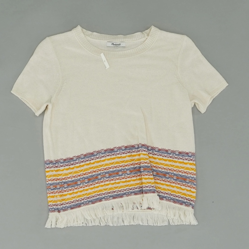 NWT Fringed Jacquard Sweater Tee